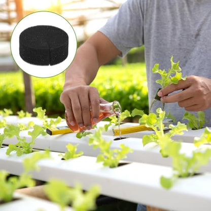 M METERXITY 50-Pack Hydroponics Sponges, 2.76 Inch Growing Media Cylindrical Sponges for Planting Gardening Tool/Grow Seedlings/Home Vegetable Flower, Soilless Cultivation Seedling [Black] - color: Black, size: 2.76 Inch