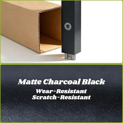 8x12 FT Outdoor Greenhouse with Roof Vent, Charcoal Black - color: Charcoal Black, size: 8×12FT