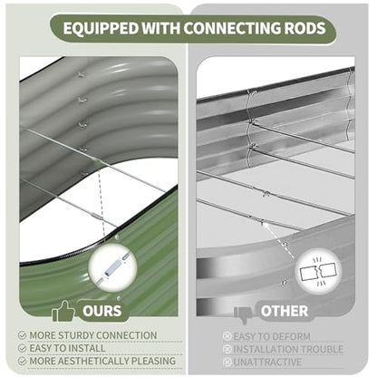 Galvanized Raised Garden Bed Outdoor- 4x2x1.4FT Planter Box, Green - color: Green, size: 4x2x1.4ft