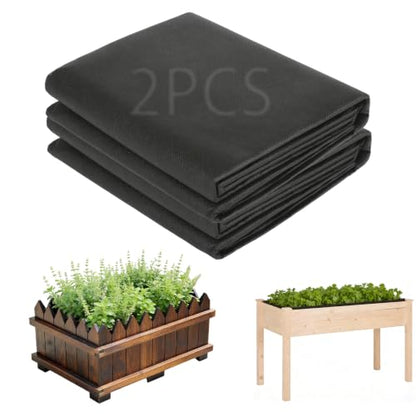 Raised Garden Bed Liner, Cuttable Non Woven Fabric Plant Liner, Non Woven Fabric Liner for Large Veg Trough, Replacement Felt Window Box Liners for Vegetable Gardening (2PCS 63 * 83 in)
