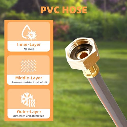 Retractable Garden Hose Reel, 1/2 inch x 65 ft Water Hose Reel Wall Mounted, Any Length Lock, Slow Auto-Rewind, 180°Swivel Bracket & 10 Pattern Nozzle - size: 1/2'' 65FT