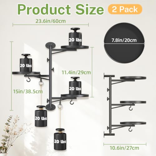 iDavosic.ly Wall Plant Holder Set of 2, Rotating Window Shelf, 3-Tier Black - color: Deep Black, size: 2 Pack
