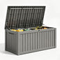 Outdoor Deck Storage Box, Waterproof, Grey,150 Gallon - color: Striped Gray, style: 180 Gallon