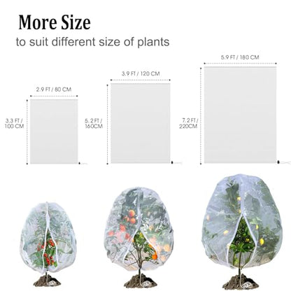 Fruit Tree Netting with Zipper & Drawstring,Garden Plant Net,2Pcs 5.9'x7.2' - size: 2pcs 5.9*7.2FT