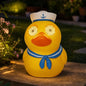 Solar Garden Duck Statue,Animated Moving LED Eyes Outdoor Decor - style: Coastal