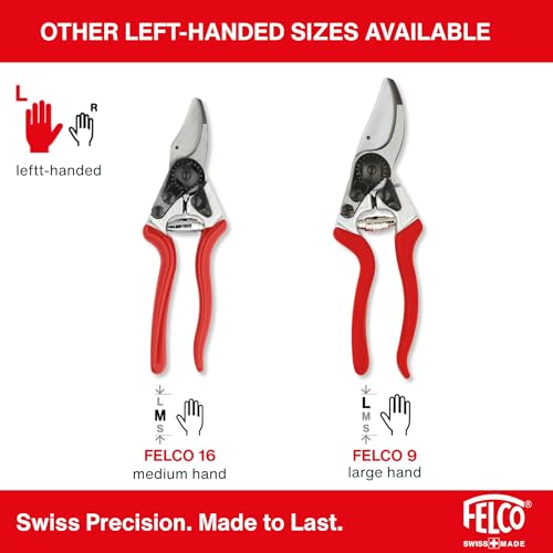Felco F-13 Pruning Shears – 10.6" Garden Clippers with Dual-Hand Use & 30mm Cut | Hand Pruners for Gardening | Garden Tool Cutter with Bypass & Anvil Blades, Forged Aluminum Handle, Large Hand Fit - size: F13 X-Large Ergo