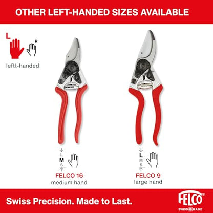 Felco F-13 Pruning Shears – 10.6" Garden Clippers with Dual-Hand Use & 30mm Cut | Hand Pruners for Gardening | Garden Tool Cutter with Bypass & Anvil Blades, Forged Aluminum Handle, Large Hand Fit - size: F13 X-Large Ergo