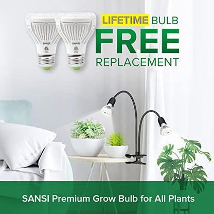 SANSI LED Grow Lights for Indoor Plants, Lifetime Free Bulb Replacement - size: 2 Head 1 Pack