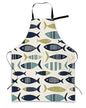 Apron with Pockets for Women, Adjustable Kitchen Cooking BBQ Chef Apron, Gifts for Mom Birthday, or Holidays - color: Cute Fish Boho