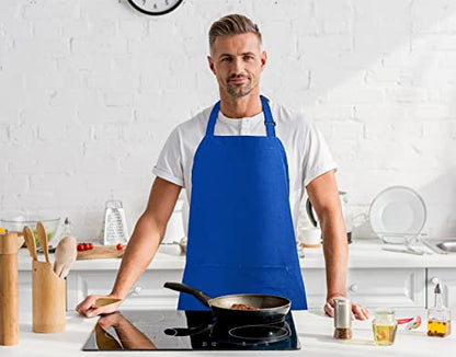 Utopia Kitchen Bib Aprons 2 Pack Adjustable With 2 Pockets - color: Blue