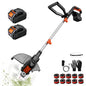 Electric Weed Wacker Eater String Trimmer Weed Whacker Battery Operated 21V - color: Black and Orange