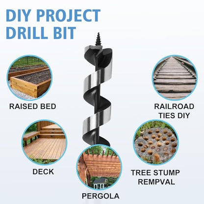 32 x 300mm (Slightly Larger Than 1-1/4" x 12") Wood Auger Drill Bit - 1pcs - size: 32x300mm (Slightly Larger 1-1/4 x 12")