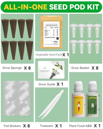 Vegetables Seed Pod Kit Compatible with idoo,Ahopegarden,Gardencube with Radish,Ruby Queen Beet,Cauliflower,Celery,Onion,Broccoli,Swiss Chard,Arugula-Suitable for Hydroponics Growing System(8-Pod) - color: Tender Vegetables