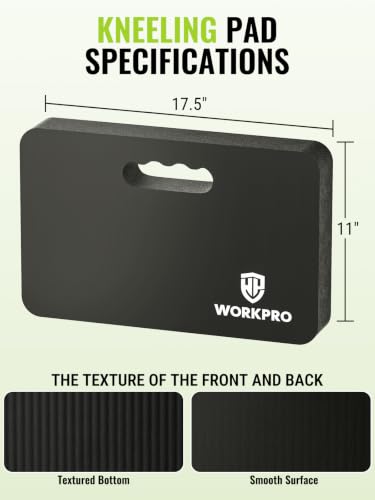WORKPRO Extra Thick Kneeling Pad, 17.5 x 11 x 1.5 in, Black - color: Black, size: 1 Pack