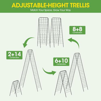 Heavy Duty Cucumber Trellis, 50" x 17" A-Frame Garden Trellis (2 Pcs) - size: 2 Pcs