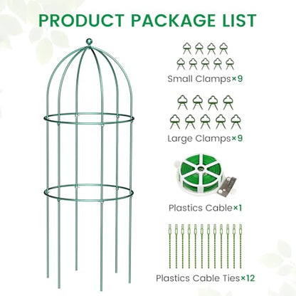 SUNYRISY 3 Pack Metal Plant Support Cage for Tomato Peony Cucumber - size: 31.5 x 15.7 in