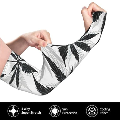 Marijuana Arm Sleeves Cannabis Weed Gardening Sleeves for Women Men - color: Marijuana 066