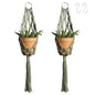 Artilady Boho Hanging Planter for Indoor Plants, Macrame Plant Hanger - color: Dark Green
