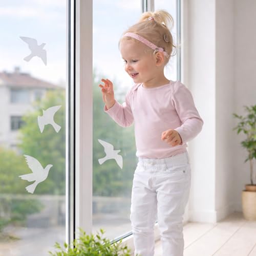 Anti Collision Window Bird Stickers Decals Glass Door Protect and Save Bird Strikes (Transparent 36 Pcs) - color: Transparent-36 Pcs