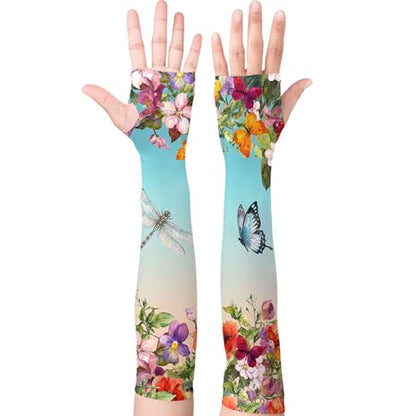 YPHCDO Gardening Sleeves for Women Sun Protection Cooling Arm Sleeves - color: Blue Purple