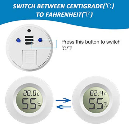 Weewooday 4 Pcs Mini Hygrometer Thermometer Digital LCD, White - size: White