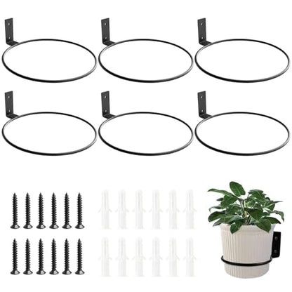 8 Inch Wall Mounted Plant Holder,Plant Wall Mount,Flower Pot Holder for Outside,Wall Planters for Indoor Plants (6 Pack) - size: 8 lnch-6Pack