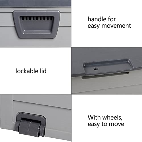 VINGLI 75 Gallon Outdoor Storage Box, Grey - color: Grey