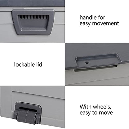 VINGLI 75 Gallon Outdoor Storage Box, Grey - color: Grey