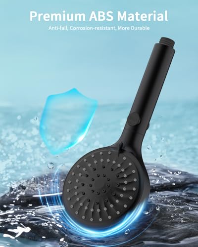 FASDUNT Shower Head with Handheld, High Pressure Showerhead with Hose Black - color: Matte Black, style: 6 Spray-Settings