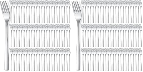 Minatee 100 Pcs Dinner Forks Bulk Set 8 Inches Stainless Steel Metal Forks (Pack of 2) - size: Vivid Style (Pack of 2)