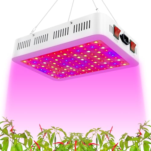 Grow Lamp for Indoor Plants, 3F1500 LED Full Spectrum Grow Light for Seed Starting Vegetables Bloom Plant Growing Light with Daisy Chain Temperature Hygrometer Coverage:4.5x4.5ft