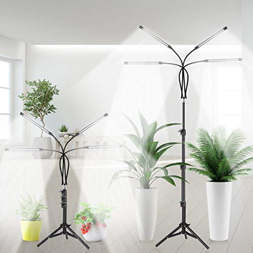 GHodec Grow Light Free Standing, 5500K Full Spectrum Gooseneck LED Lamp - size: 4-Head Standard