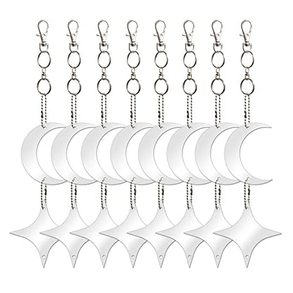 Keep Birds Away Mirror Disc, Hanging Reflector, 16 Moon-Star Discs - size: Moon Star