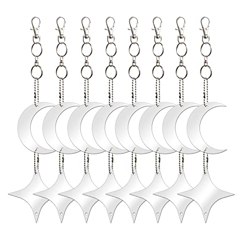 Keep Birds Away Mirror Disc, Hanging Reflector, 16 Moon-Star Discs - size: Moon Star
