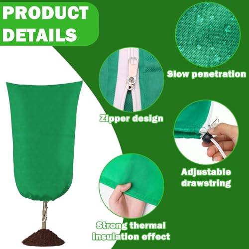 4 Pack Plant Covers Freeze Protection, 31.5" W x47.3 H Frost Cloth