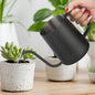 Small Watering Can Indoor Plants 20 OZ Mini Metal Watering Can Leakproof - color: Black 600