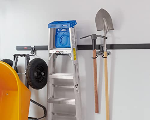 Rubbermaid FastTrack Garage Organization Multi-Purpose Hook, 50 lbs Capacity, Satin Nickel, Wall Mounted Storage System, Direct Mount into Rail for Home Organization - style: Multi-Purpose Hook