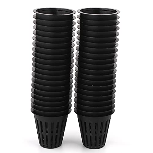 Small Garden Plastic Net Cups Pots Fits in 2 Inch Holes, Set of 40
