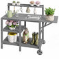 YEFU Potting Bench with Sink, All-Weather Resistant,Grey - color: Gray, size: Premium