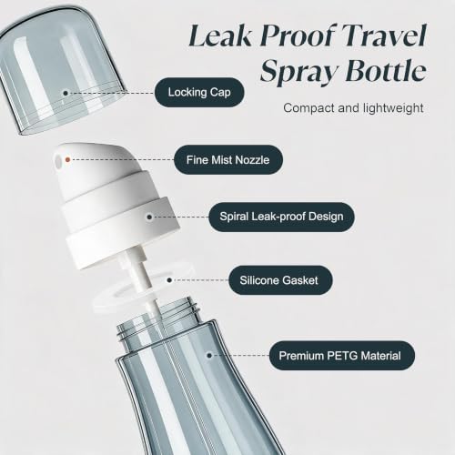 Yolaist 2 Pack Travel Spray Bottle 3.4oz, Fine Mist Sprayer- Light Gray - color: Light Gray