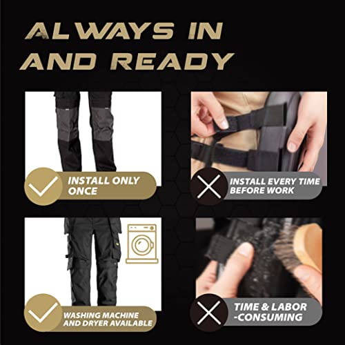 Knee Pad Inserts for Work Pants, Uniforms, and Tactical Pants, Breathable Knee Pad Inserts for Garden, Construction, Floor, Cleang, and Garage 9.3''×6.5''×1'', Black - size: 1 pair 9.3''×6.5''×1''