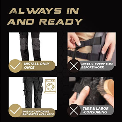 Knee Pad Inserts for Work Pants, Uniforms, and Tactical Pants, Breathable Knee Pad Inserts for Garden, Construction, Floor, Cleang, and Garage 9.3''×6.5''×1'', Black - size: 1 pair 9.3''×6.5''×1''