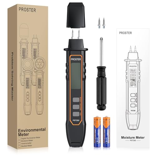 Proster Pocket Moisture Meter - 7 Modes Detachable Pins for Wood