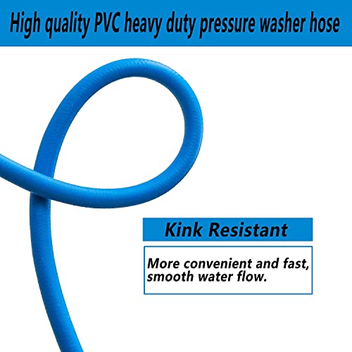 FIXFANS Pressure Washer Hose 1/4" X 25 FT, Kink Resistant Power Washer Hose - size: 25 FT
