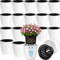 Self Watering Plant Pots, 3.5'', White Black, 18 Pcs - color: White Black, size: 3.5''