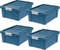 IRIS USA 4-Pack 12 Gal Heavy Duty Lockable Storage Totes with lids, Navy - color: Navy, size: 12 Gal - 4 Pack