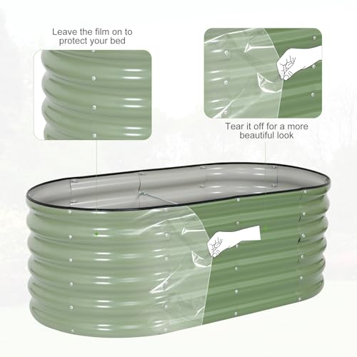 Galvanized Raised Garden Bed - 2 Pcs 4x2x1.4FT Planter Box, Green - color: Green, size: 4x2x1.4ft