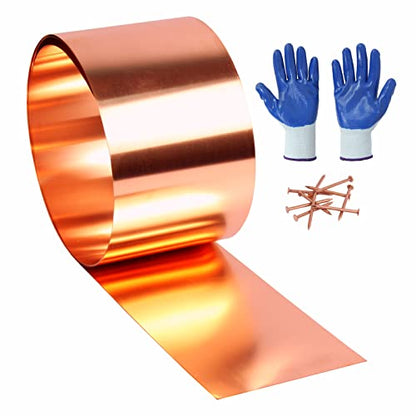 Copper Flashing 99.95% Pure - 24 Gauge 0.5mm Thick Copper Strip - Solid Copper Roll in Various Widths & Length – ASTM B152M Copper Sheet - Contractors & DIY Projects (24 Ga, 6" Width x 5 FT) - size: 24 Ga, 6" Width x 5 FT