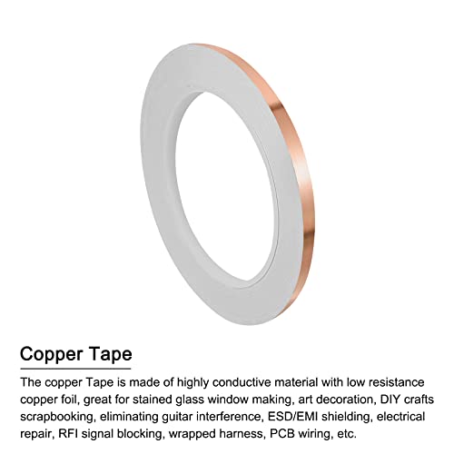 PATIKIL Copper Tape 0.24 Inch x 21 Yards 0.05 Thick Copper Foil Tape Single Sided Conductive Adhesive EMI Shielding for Electronics, Circuits, Grounding - size: 0.24 Inch x 21 Yards x 0.05mm