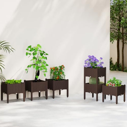 Outsunny Plastic Raised Garden Bed with Legs Self Watering Planter Box
